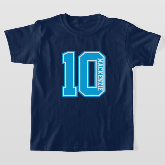 Nummer och namn Personliga Varsity  T Shirt (Laydown)