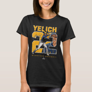 Nummer och Porträtt Christian Yelich Milwaukee MLB T Shirt