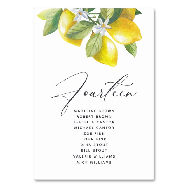 Nummer på Bord för vattenfärgslejonsdiagram, Blomm Bordsnummer (Framsidan)