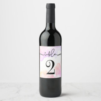 Nummer på bord Vin-etikett. Vin-etikett Vinflaska Etikett