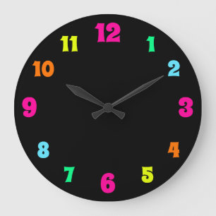 Nummer på ljusets Färgad på svart Stor Klocka