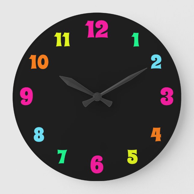 Nummer på ljusets Färgad på svart Stor Klocka (Framsida)