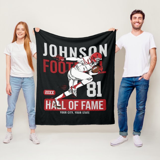 Nummer på personligens fotbollSPELARE Fleecefilt (På plats)