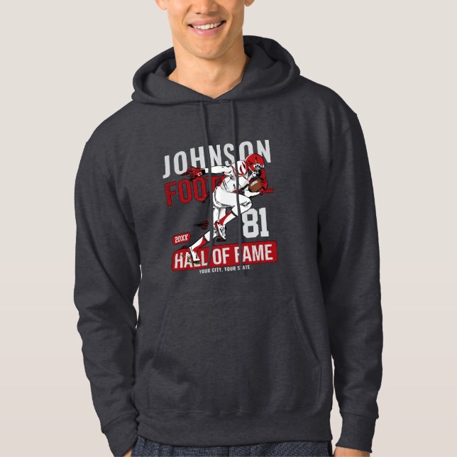Nummer på personligens fotbollSPELARE Hoodie (Framsida)