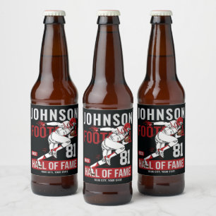 Nummer på personligens fotbollSPELARE Ölflaska Etikett