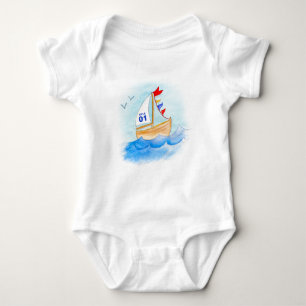 Nummer på segelbåtskonst namn på t-shirt
