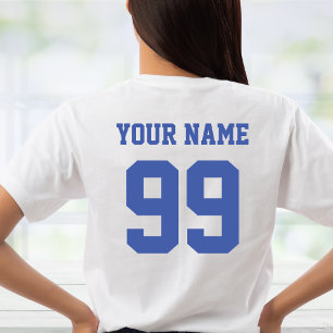 Nummer på sportfotbollsstallet Front Back Namn T Shirt