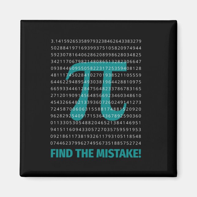 Nummer Pi-matematik med nummer pi-sökning efter me Magnet (Framsidan)