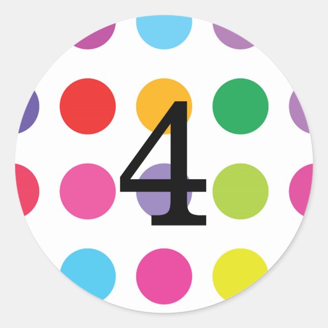 Nummer Round Sticker Runt Klistermärke (Framsida)