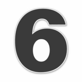 Nummer sex Black and White. Nummer 6 - etikett