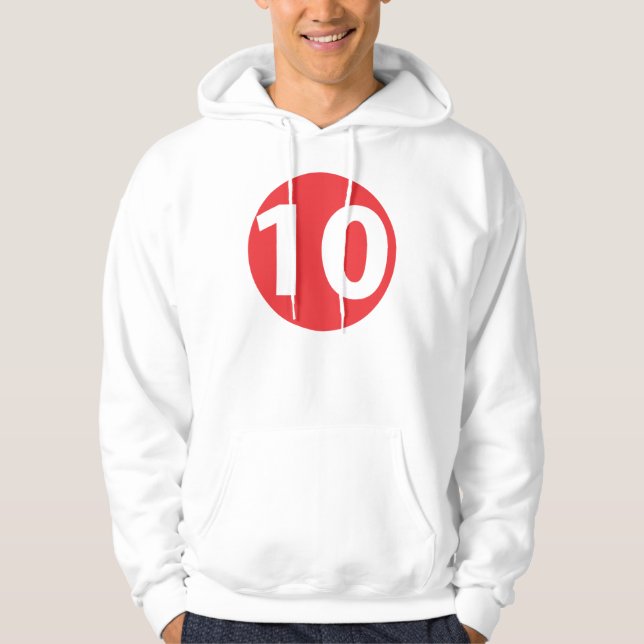 Nummer tio röd sweatshirt (Framsida)