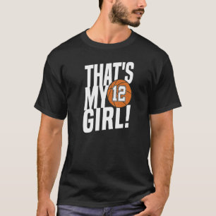 Nummer tolv, min flicka 12 basketboll Mamma Pappa T Shirt