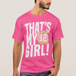 Nummer tolv som är min flicka 12 Volleyball Mamma T Shirt