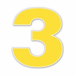 Nummer tre Guld och vit etikett