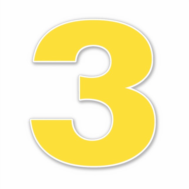 Nummer tre Guld och vit etikett (Framsida)