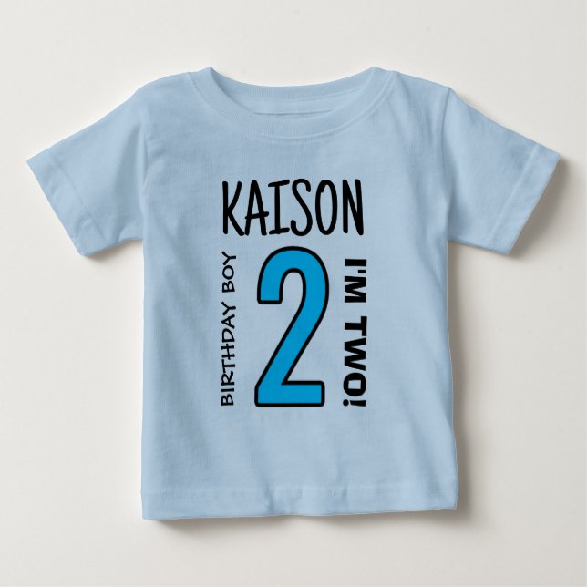 Nummer två på födelsedagspojken Baby T-Shirt (Framsida)