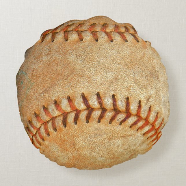 nummer Vit Baseboll Rund Kudde (Baksidan)