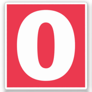 Nummer Zero Red and White Sticker Klistermärken