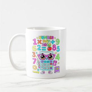 Nummerdag 2026 Söt Räknare Matematik Design Kaffemugg