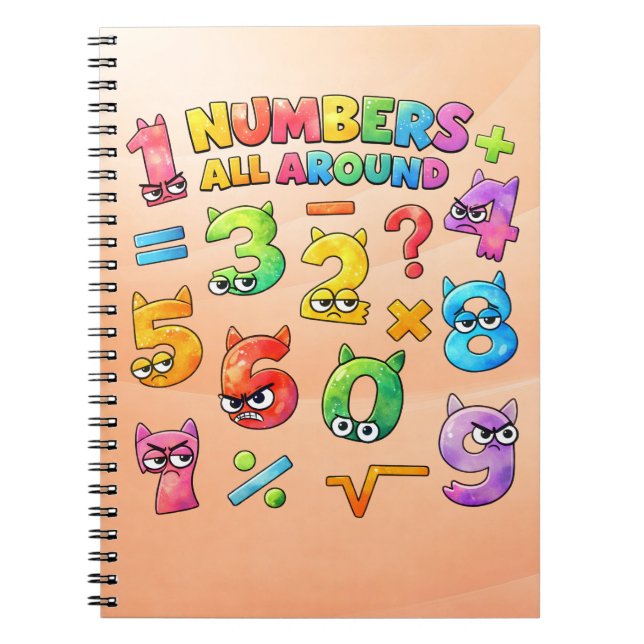 Nummerdag Matematik Anteckningsbok | Nummer Runtom (Framsidan)