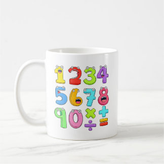 Nummerdags färgglada siffror Matematikdesign för b Kaffemugg