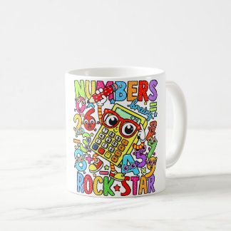Nummerdags matematikmugg | Nummer rockstjärna Kaffemugg