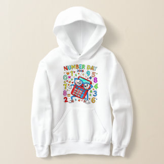 Nummerdagsbarn Hoodie Färgrik Matematik Räknare T Shirt