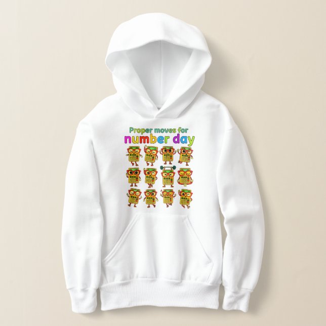 Nummerdagsbarnshoodie | Maths Movement Activity T Shirt (Laydown)