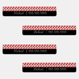 Nummeretiketter för Red Dots School Class Namn Klistermärke