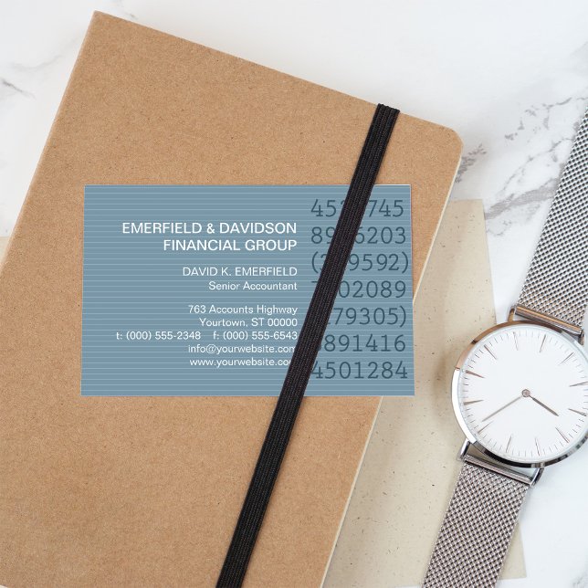 Nummerkolumner Blue Streck Accountant Visitkort (Skapare uppladdad)