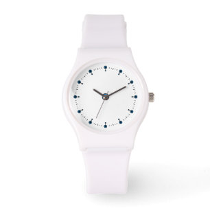 Nummerlös Ansikte Watch med blå punkter Armbandsur
