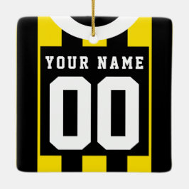 Nummermall för fotbollsrugby Jersey Namn Julgransprydnad Keramik