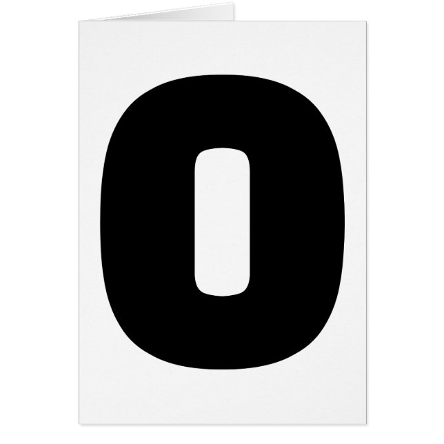 Numrera 0 nolla hälsningskort (Framsidan)