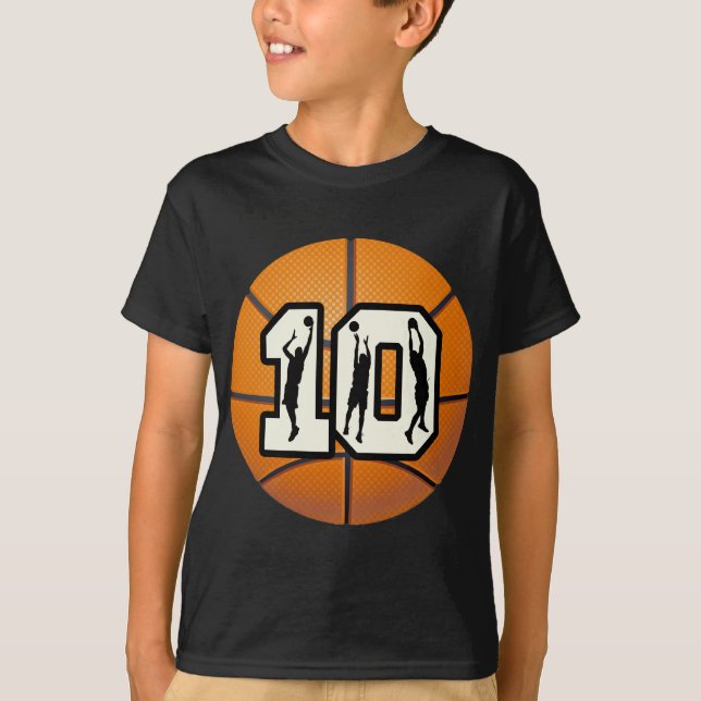 Numrera 10 basket och spelare t-shirt (Framsida)