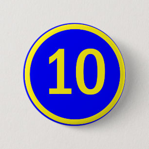 numrera 10 i en cirkla knapp