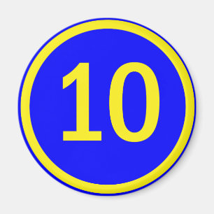 numrera 10 i en cirkla magnet
