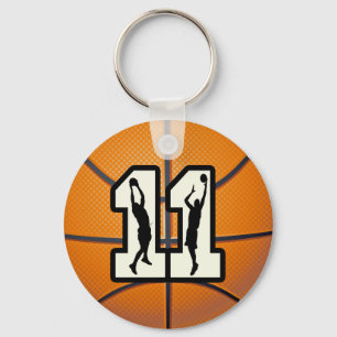 Numrera 11 basket och spelare nyckelring