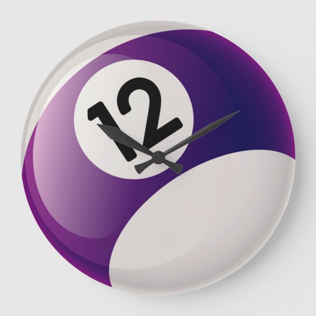 Numrera 12 biljard som boll tar tid på stor klocka (Framsida)