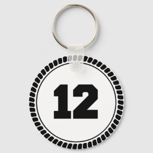 Numrera 12 nyckelring