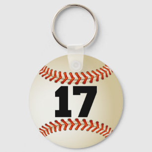 Numrera 17 baseball nyckelring