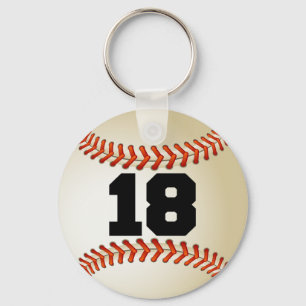 Numrera 18 baseball nyckelring