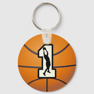Numrera 1 basket och spelare nyckelring