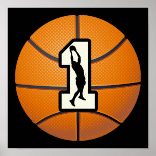Numrera 1 basket och spelare poster