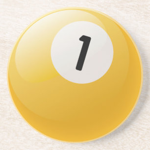 Numrera 1 biljardboll underlägg