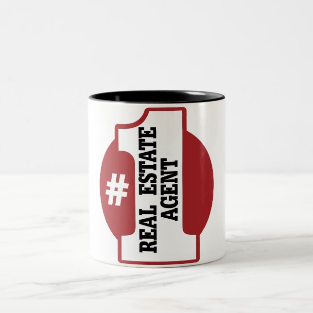 Numrera 1 fastighetsmäklare Två-Tonad mugg (Center)