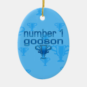 Numrera 1 Godson Julgransprydnad Keramik