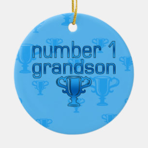 Numrera 1 sonson julgransprydnad keramik