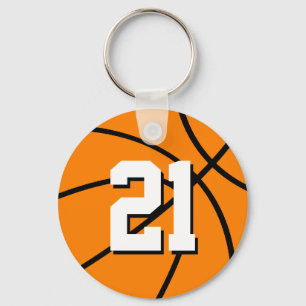 Numrera 21 anpassadet för basketkeychain nyckelring