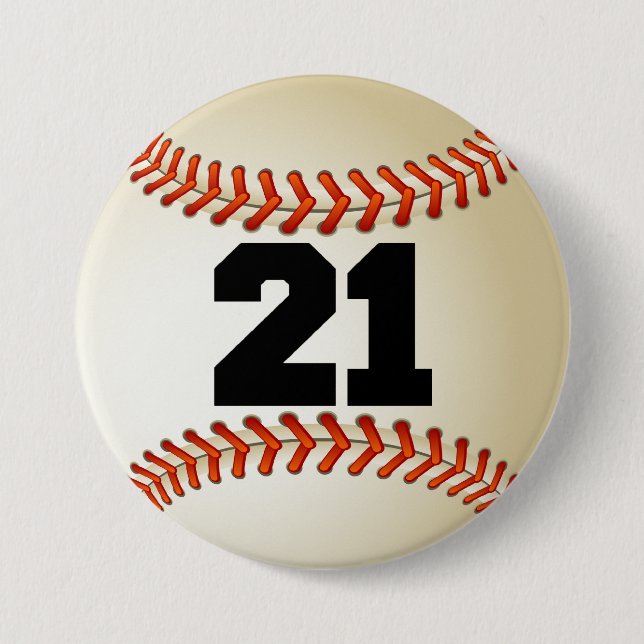 Numrera 21 baseball knapp (Framsida)