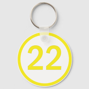 numrera 22 i en cirkla nyckelring